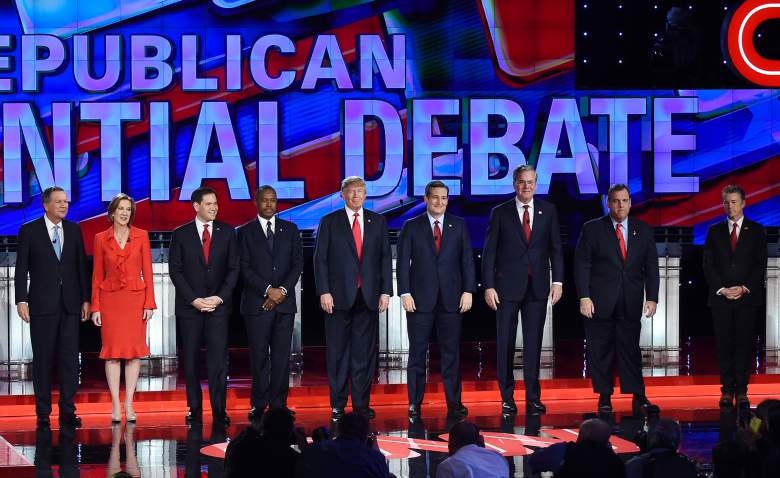 El campo "principal" del Partido Republicano en el debate de Las Vegas. (Getty)