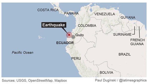 El 16 de abril Ecuador fue sorprendido con un terremoto de magnitud 7,8. 