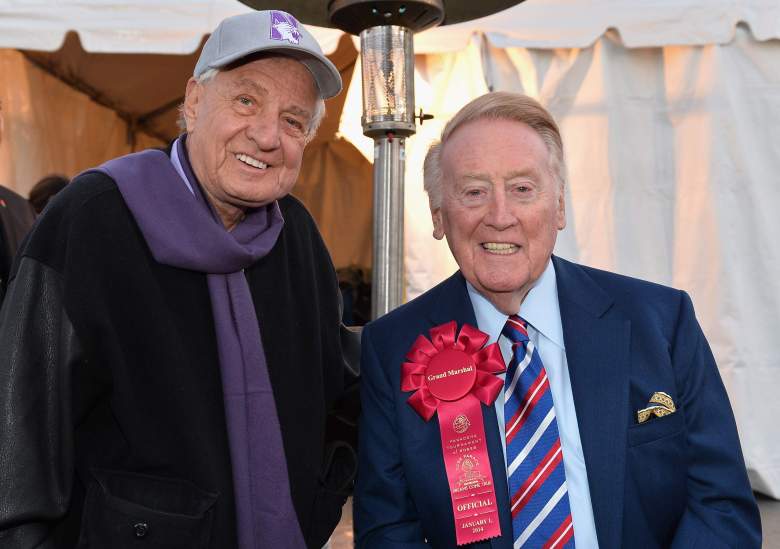 Garry Marshall en el desfile de las rosas con Vin Scully en 2014. (Getty)