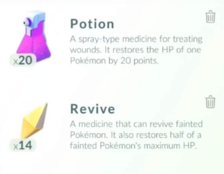 que son revives, que son potions en pokemon go