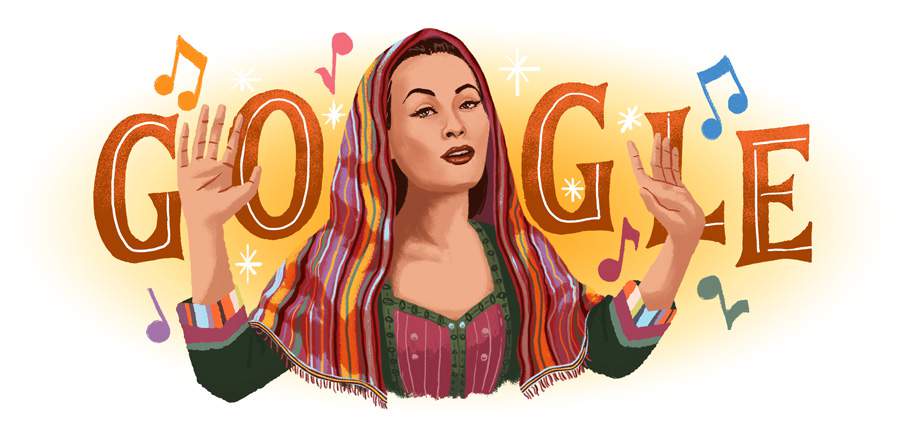 Yma Sumac, la cantante peruana, est&aacute; siendo honrada con un Doodle de Google en lo que habr&iacute;a sido su 94 a&ntilde;os. (Google)