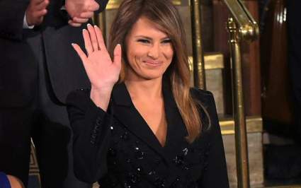 FOTOS: Melania Trump de traje negro en el discurso del Congreso