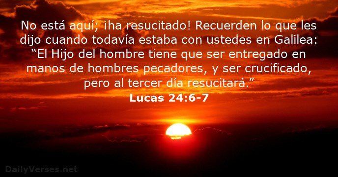 lucas-24-6-7, Versiculos de la Biblia Domingo de Resureccion, Pascua 2017
