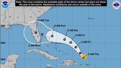 Huracán Dorian: Mapa de Florida con los últimos modelos Euro de GFS