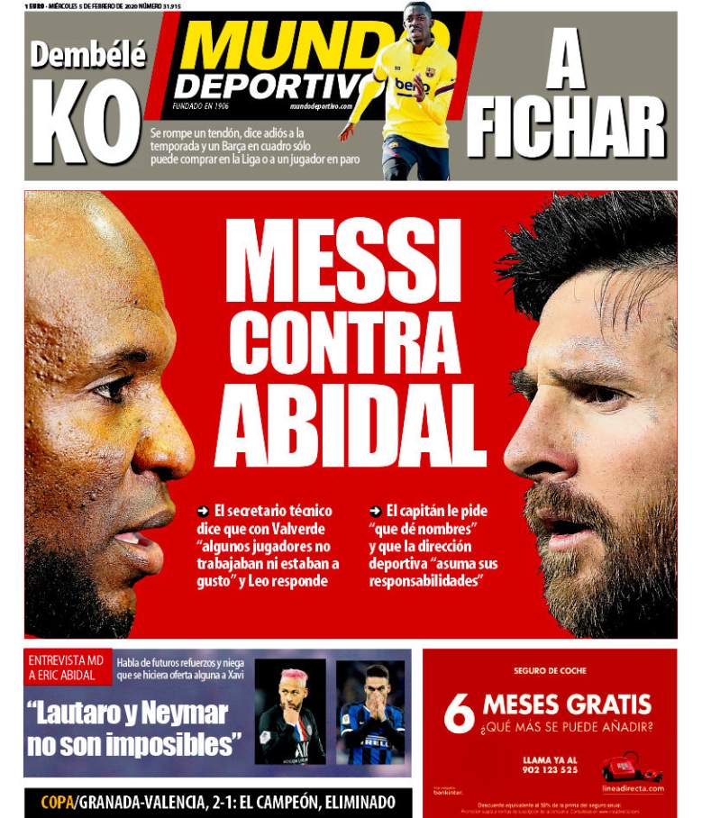 Portada del Diario Mundo Deportivo