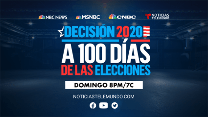 Telemundo presenta “Decisión 2020: A 100 Días de las Elecciones”. ¿Cuándo es?