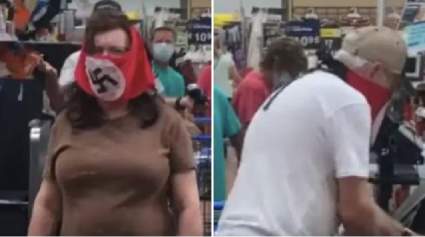 [VIDEO]: Pareja causa furor al usar máscaras de esvástica en un Walmart de Minnesota
