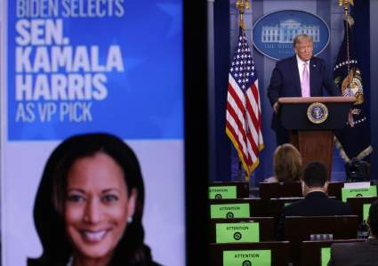 “Falsa Kamala”: Así reaccionó Trump al anuncio de Biden sobre vicepresidenta