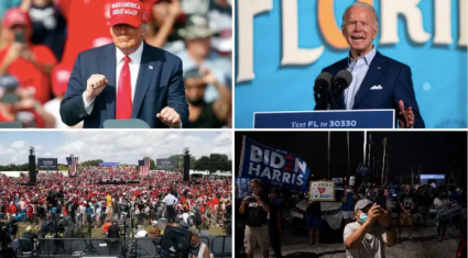 [FOTOS] Trump vs. Biden: ¿Cuántas personas asistieron a los mítines de campaña en Tampa?