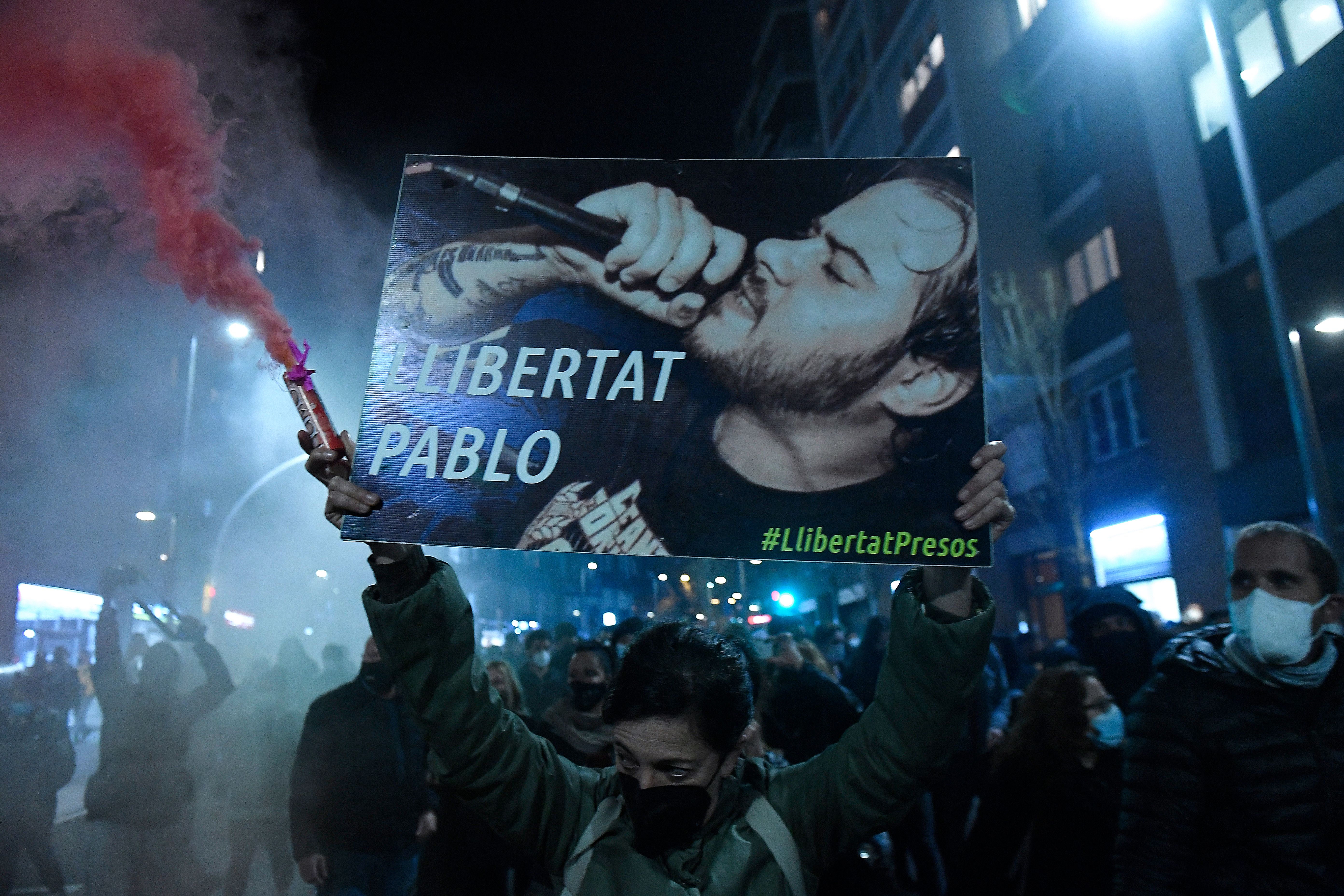 Protestas en España por la detención de Pablo Hasél