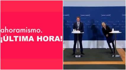 Funcionaria de Dinamarca se desploma en plena conferencia de prensa – Video