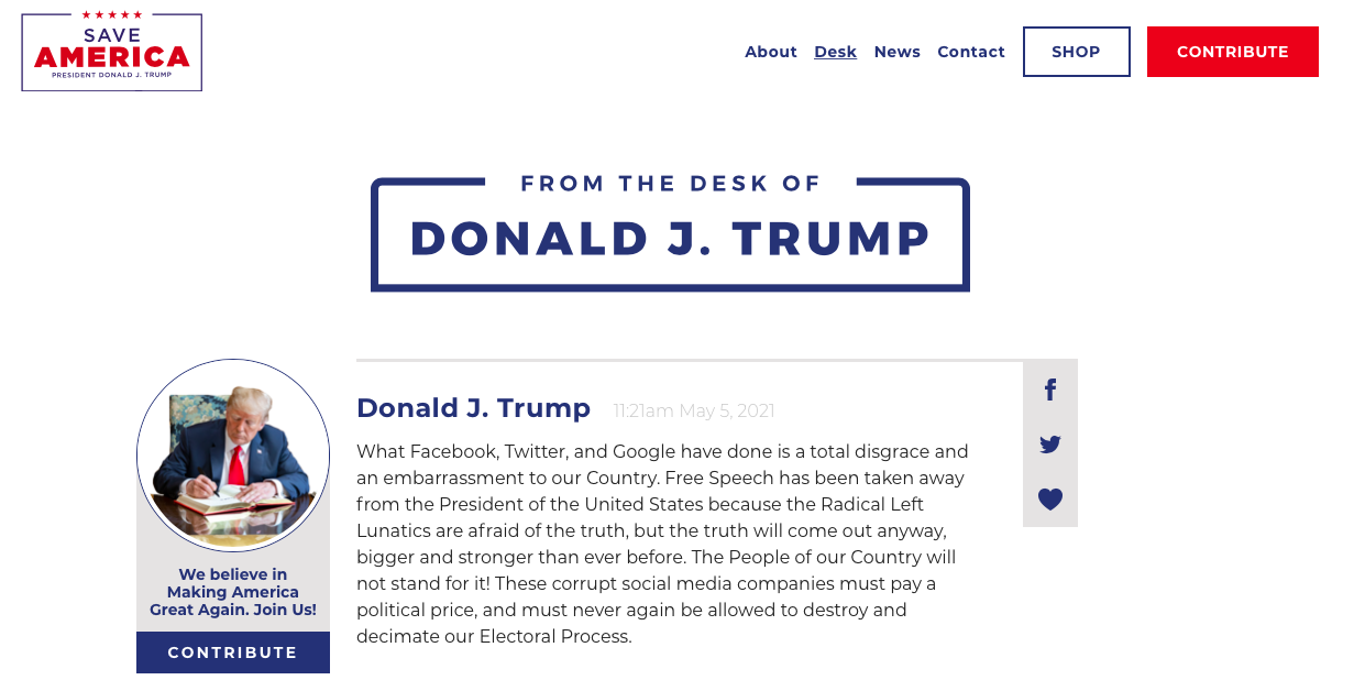 Website Donald Trump