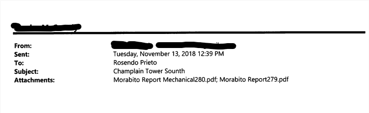 Rosendo Prieto recibió el informe estructural, según lo confirmado por correos electrónicos difundidos por la ciudad de Surfside.
