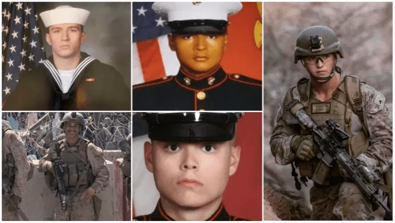 Estos son algunos de los marines y miembros del servicio muertos en Afganistán.