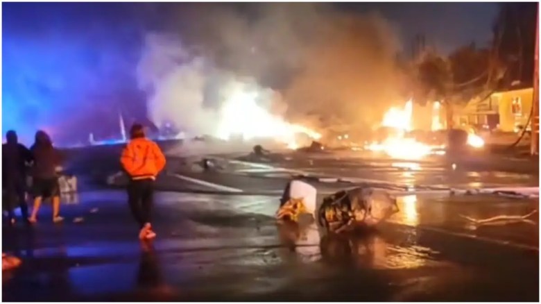 Escena del video del accidente de avión de El Cajón