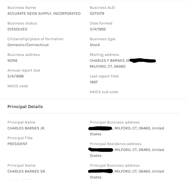 Charles Franklin Barnes era due&ntilde;o de un negocio en Connecticut.