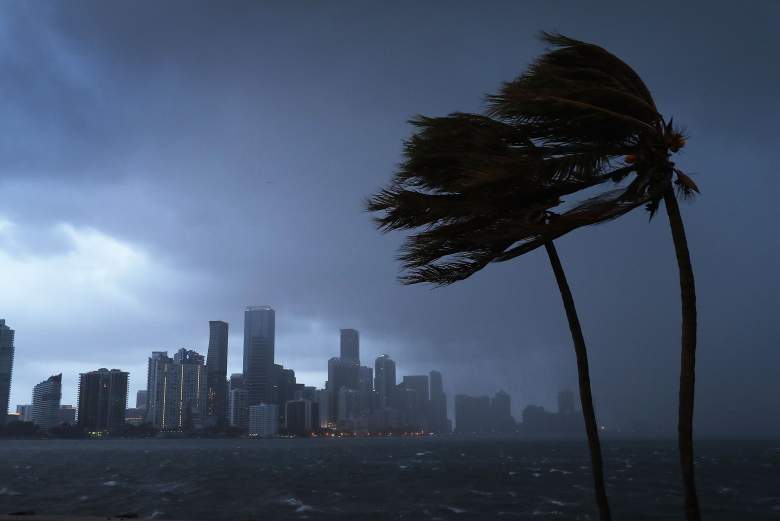 El horizonte se ve cuando las bandas exteriores del huracán Irma comienzan a llegar a Florida el 9 de septiembre de 2017 en Miami, Florida.