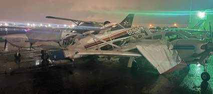 Florida: Un tornado provocado por Ian destrozó un aeropuerto – Fotos