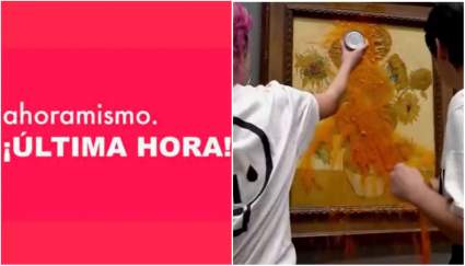 VIDEO: Activistas lanzan salsa de tomate a prestigiosa obra de Van Gogh en Londres