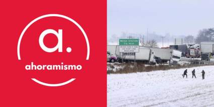 Impresionante choque múltiple en Wisconsin por tormenta de nieve
