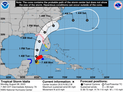 ¿Cuándo podría llegar a Florida la tormenta tropical Idalia?