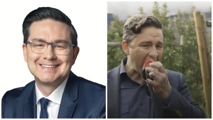 Pierre Poilievre fue captado mientras masticaba una manzana [VIDEO]
