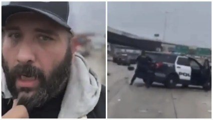 Exconvicto pone a salvo a un policía herido [VIDEO]