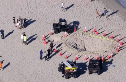 La arena de una playa de Florida se traga a dos niños