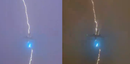 Un rayo alcanza un avión durante el despegue en Vancouver