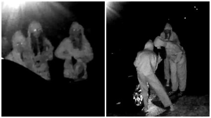 Tres jovenes captadas en cámara mientras cometían actos vandálicos