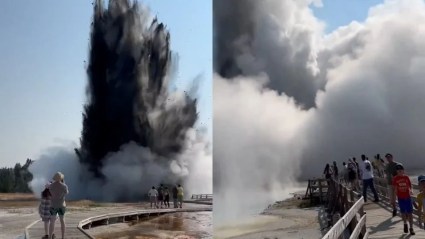 Erupción en Yellowstone causa alarma entre visitantes [VIDEO]