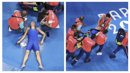 Nadadora se desmaya tras competencia olímpica [VIDEO]