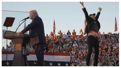 Elon Musk salta de emoción en su primer mitin con Trump – VIDEO